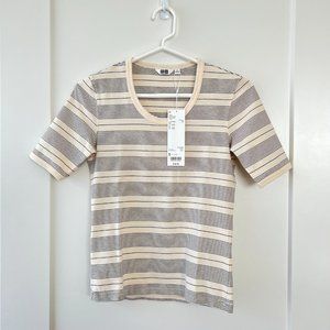 Uniqlo U fitted striped short sleeved t-shirt